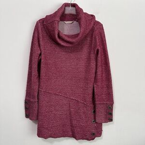 Soft‎ Surroundings Langley Cowl Neck Pullover Tunic Top Sweater S Berry Pink